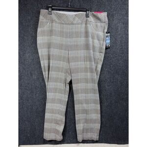 Park Ave Fit Secret Support Straight Leg Plaid Dress Pants Womens 18WR NWT